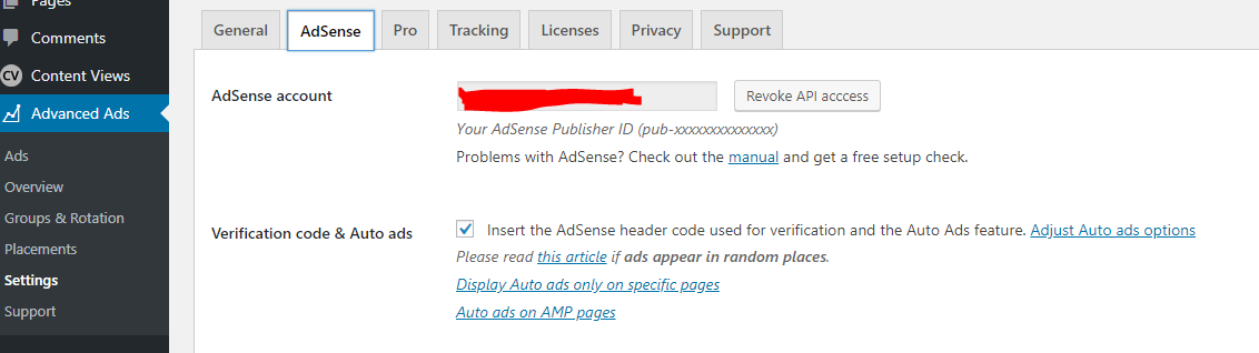 Setup advanced ad plugin