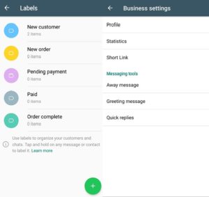 Whatsapp business Lables messages