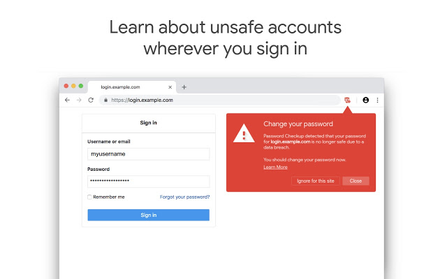 Password Checkup Extension : Change your password