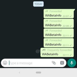 FrequentlyForwarded Whatsapp feature