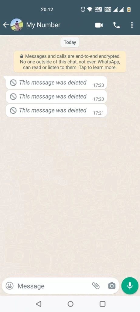 deleted whatsapp message